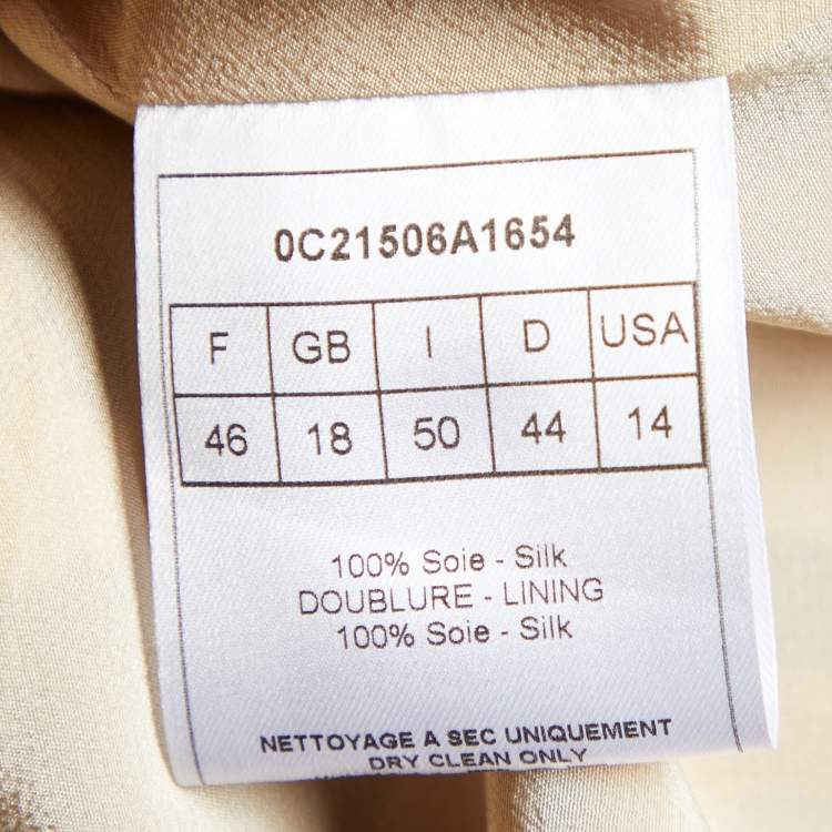 Pre Owned Dior Beige Leopard Print Silk Three Quarter Sleeve Blouse XL