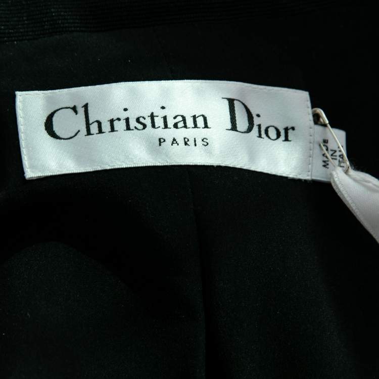 Pre Owned Christian Dior Black Silk Single-Breasted Blazer M