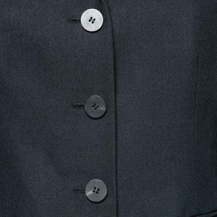 Pre Owned Christian Dior Black Silk Single-Breasted Blazer M