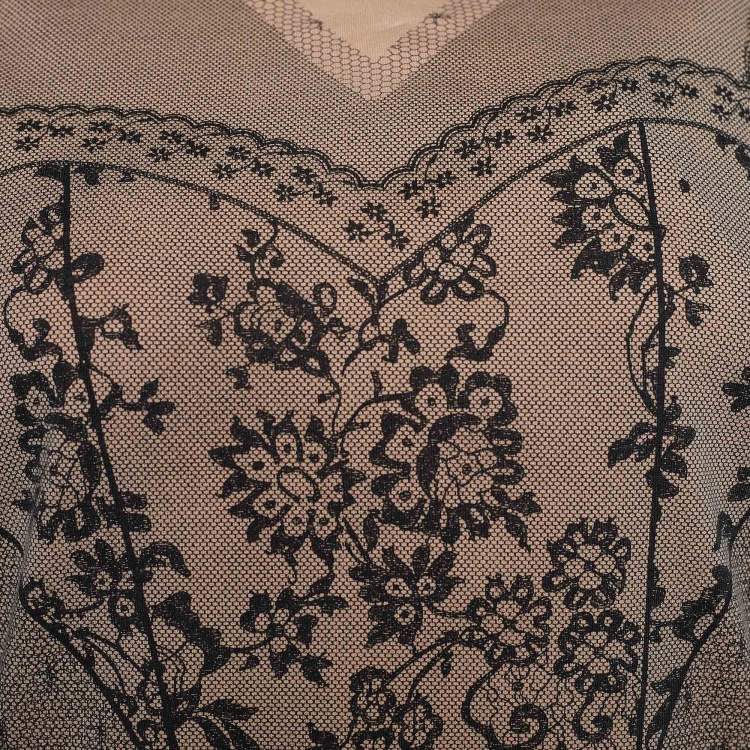 Pre Owned Dior Boutique Peach Trompe l'oeil Print Cotton Crew Neck T-Shirt L 