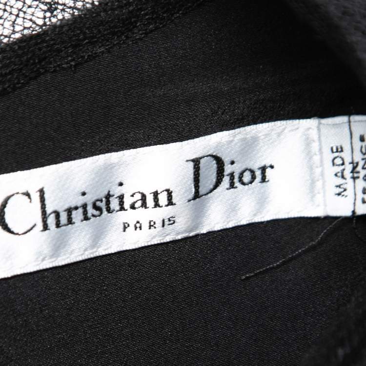 مملوكة مسبقًا Christian Dior Black Velvet & Lace Panelled Mini Dress S