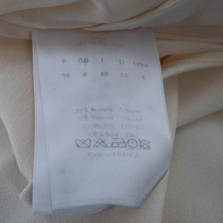 مملوكة مسبقًا Christian Dior Cream Crepe One-Shoulder Draped Midi Dress S