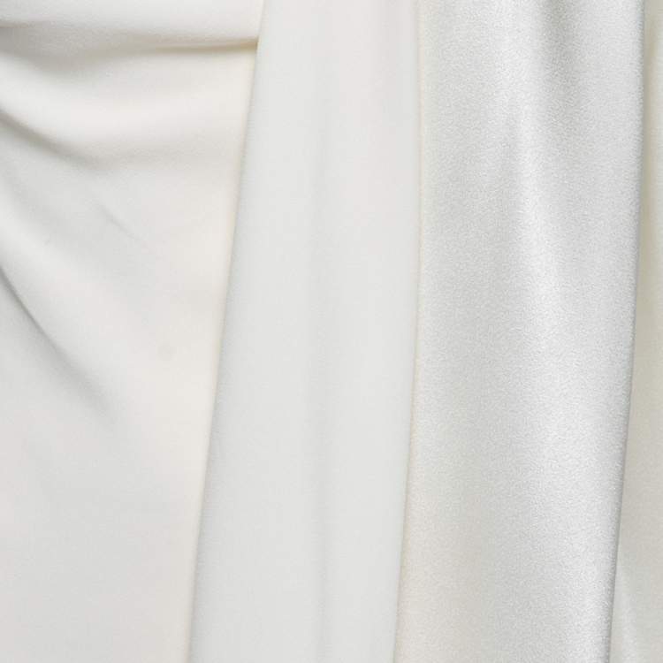 مملوكة مسبقًا Christian Dior Cream Crepe One-Shoulder Draped Midi Dress S