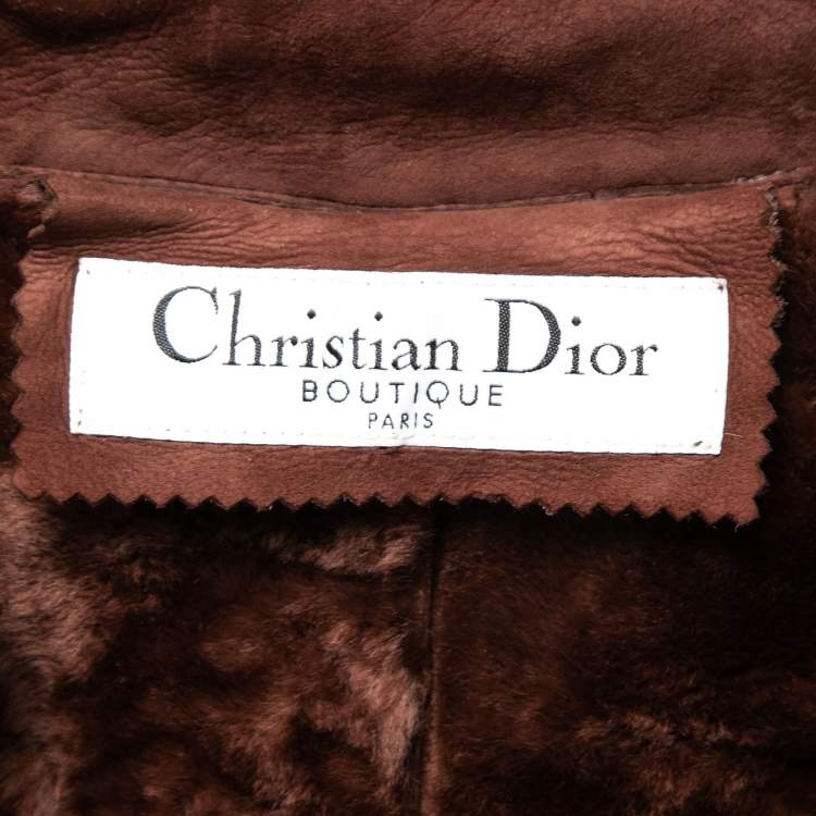 Pre Owned Dior Vintage Brown Suede Belted Coat L