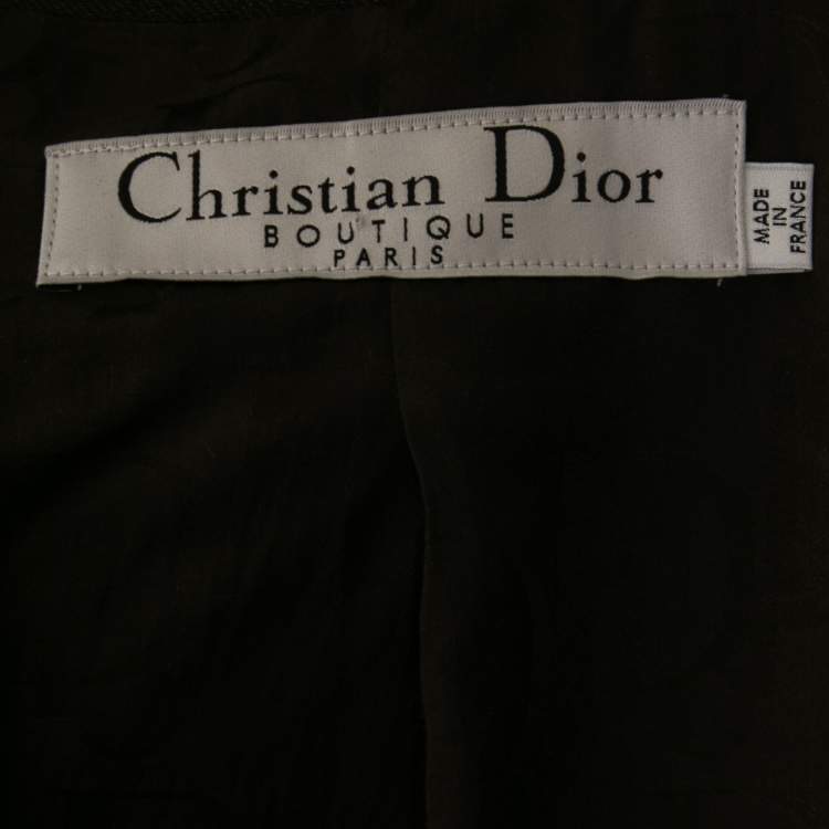 Pre Owned Christian Dior Vintage Brown Wool Trench Coat L
