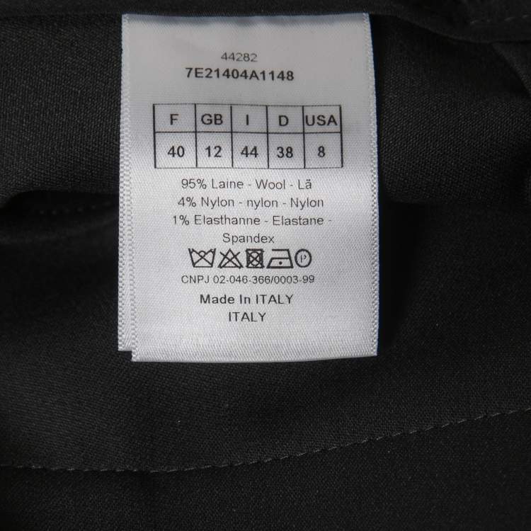 Pre Owned Christian Dior Black Wool Capri Pants M
