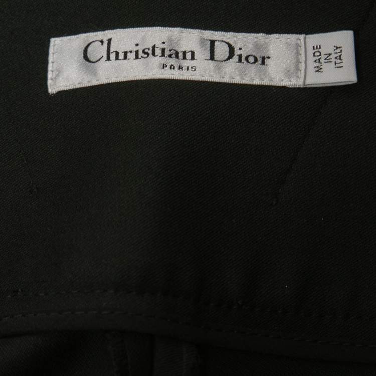 Pre Owned Christian Dior Black Wool Capri Pants M