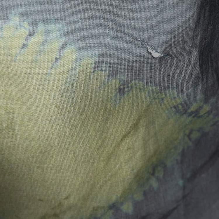 مملوكة مسبقًا Christian Dior Dark Grey Tie-Dye Effect Cotton Tunic L