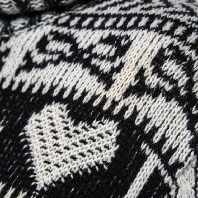 Pre Owned Christian Dior Boutique Vintage Black Patterned Wool Sweater M