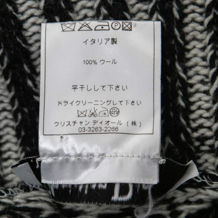 Pre Owned Christian Dior Boutique Vintage Black Patterned Wool Sweater M