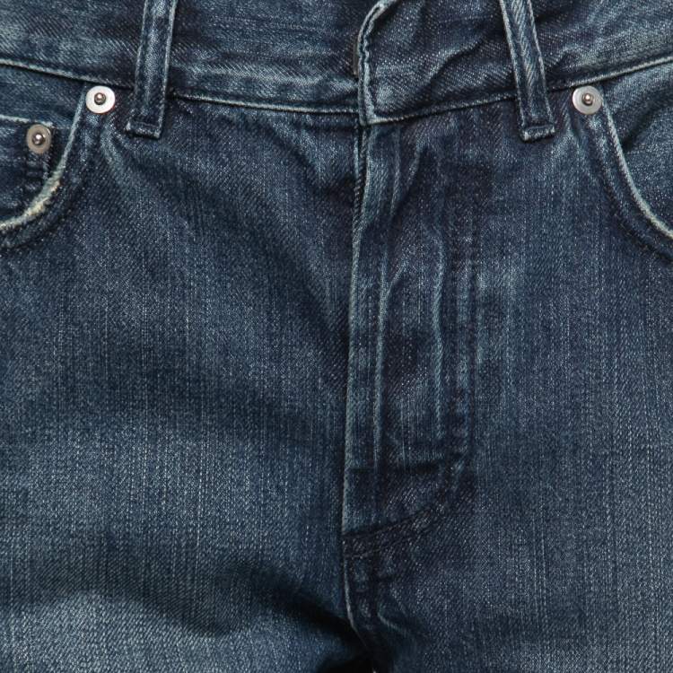 Pre Owned Christian Dior Blue Denim 01 Boyfriend Jeans S Waist 27"