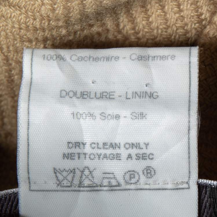 Pre Owned Christian Dior Boutique Vintage Light Brown Cashmere Double Breasted Coat M