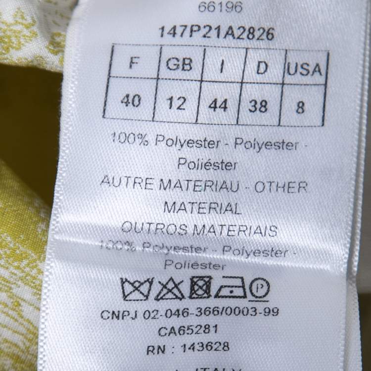 Pre Owned Christian Dior Lime Green Canvas Motif Shorts M