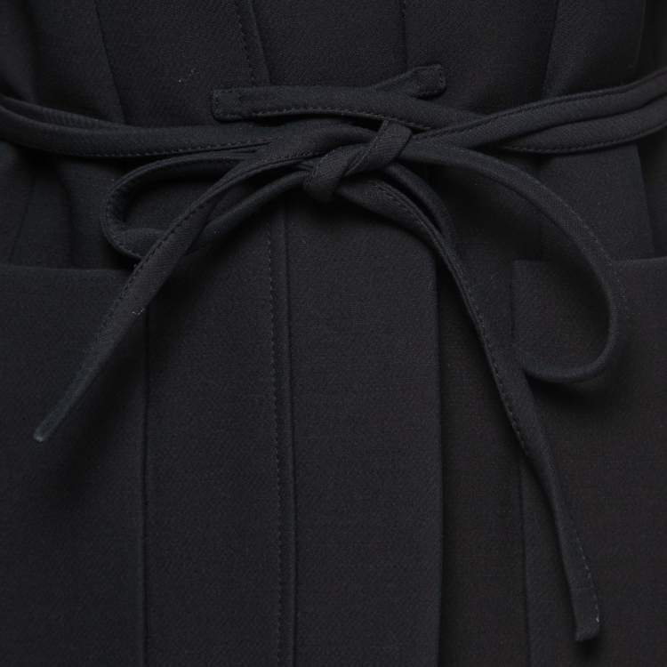 Pre Owned Christian Dior Black Wool & Silk Laced Palto Jacket S