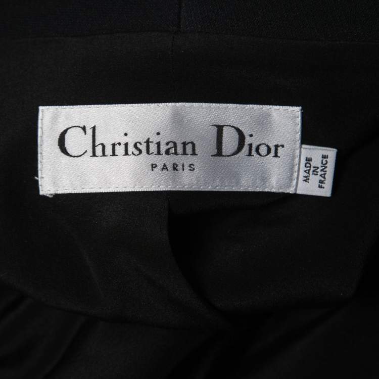 Pre Owned Christian Dior Black Wool & Silk Laced Palto Jacket S