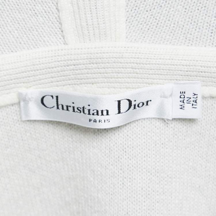 Pre Owned Christian Dior Grey Cashmere J'adior 8 Hooded Jumper M