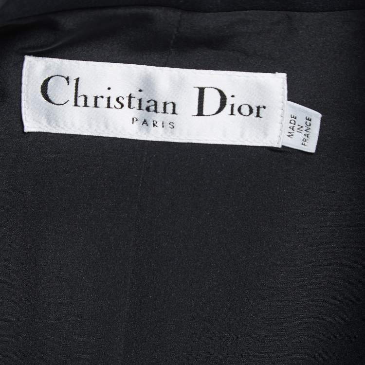 Pre Owned Christian Dior Black Wool & Silk Jacket & Pants Set S