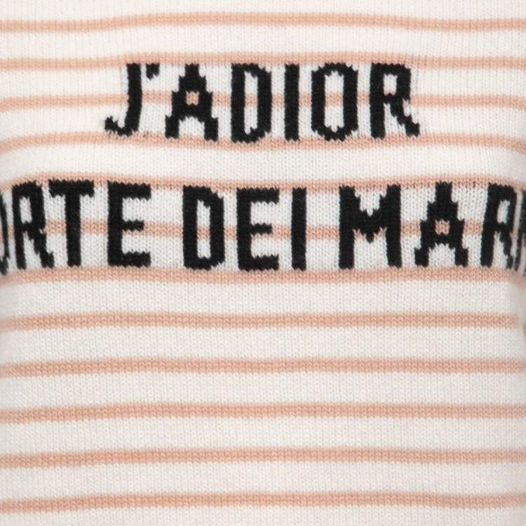 Pre Owned Christian Dior Pink Striped Cashmere Forte Dei Marmi Pullover M