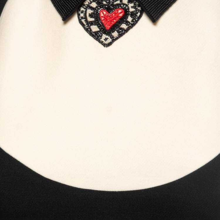 Pre Owned Christian Dior Black Wool Embellished-Collar Sleeveless Mini Dress S