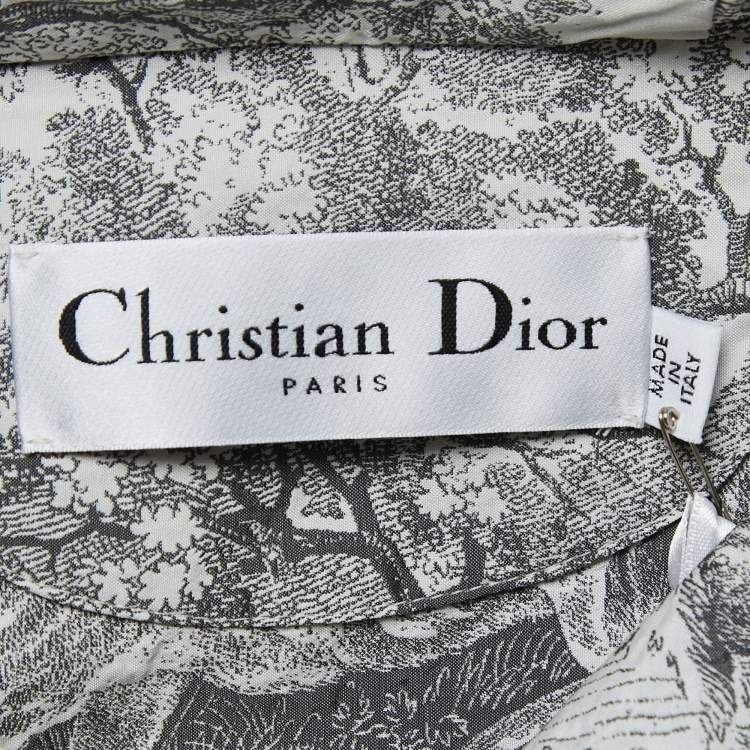 Pre Owned Christian Dior Grey Toile de Jouy Tropicalia Jacquard Windbreaker Jacket XS