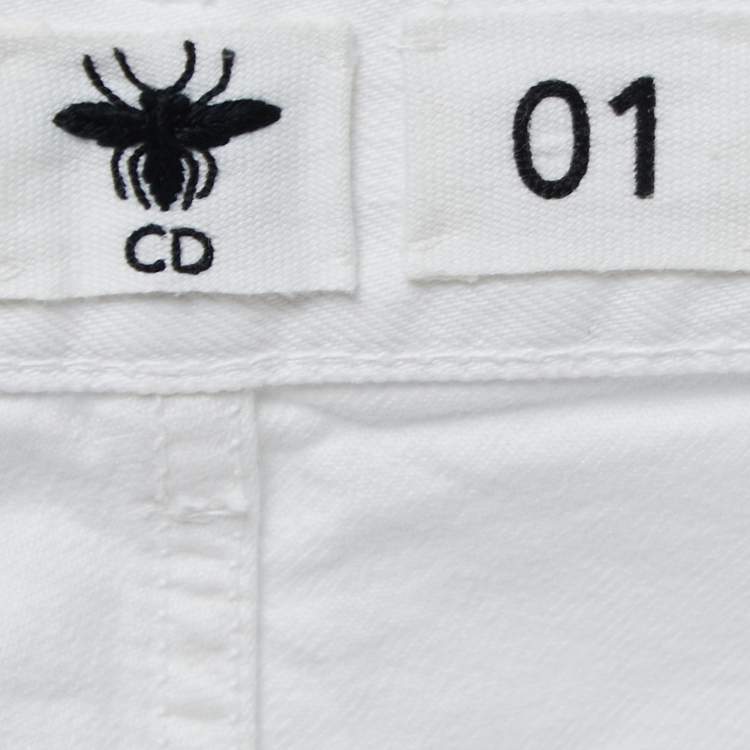 Pre Owned Christian Dior White Denim High Waist Jeans S Waist 29"