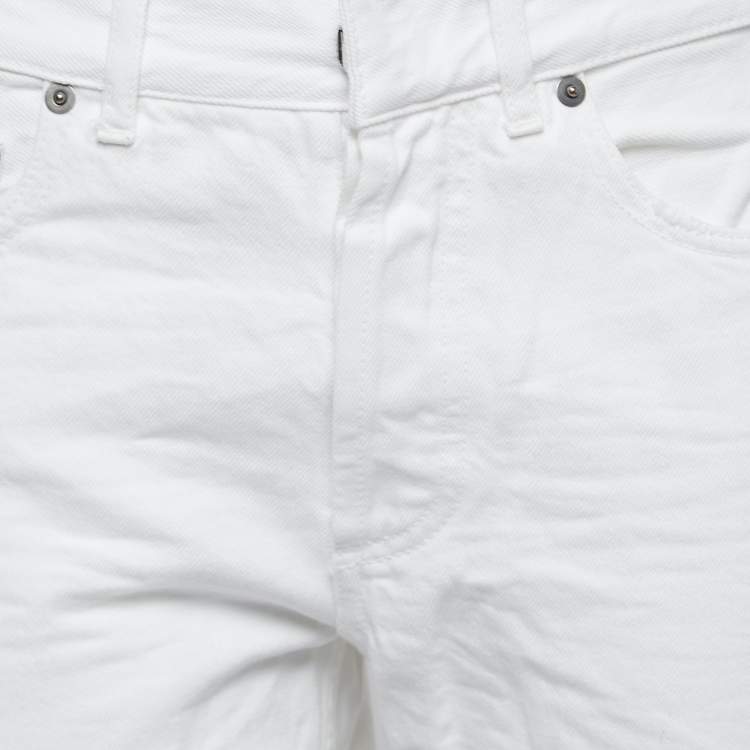 Pre Owned Christian Dior White Denim High Waist Jeans S Waist 29"