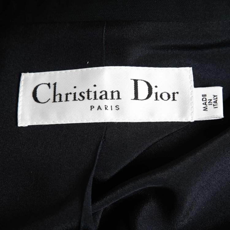 Pre Owned Christian Dior Midnight Blue Crepe & Silk Blazer S