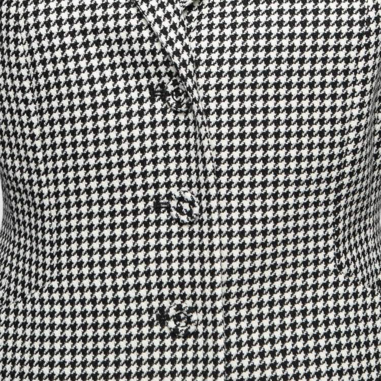 Pre Owned Christian Dior Black/White Houndstooth Patterned Wool 30 Montaigne Bar Jacket M