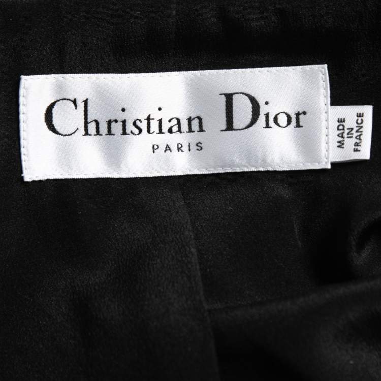 Pre Owned Christian Dior Black/White Houndstooth Patterned Wool 30 Montaigne Bar Jacket M