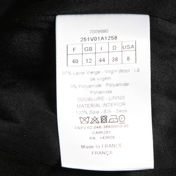 Pre Owned Christian Dior Black/White Houndstooth Patterned Wool 30 Montaigne Bar Jacket M