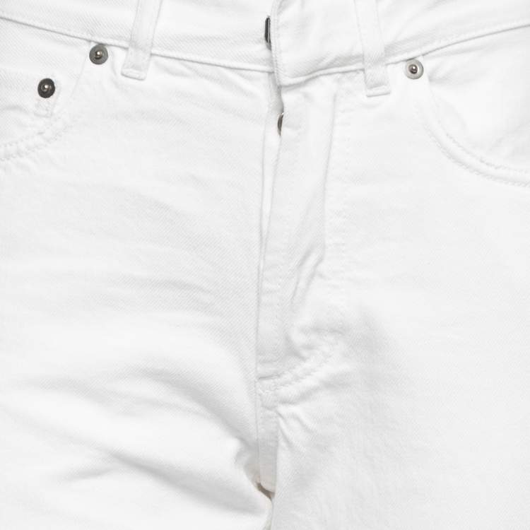 Pre Owned Dior White Denim High Waist Jeans XS Waist 27"