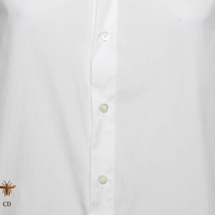 Pre Owned Dior White Cotton Button Front Shirt S