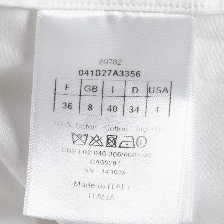 Pre Owned Dior White Cotton Button Front Shirt S