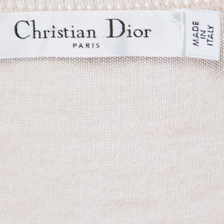 Pre Owned  Dior Dusty Pink Knit Floral Embroidered Sleeveless Top M