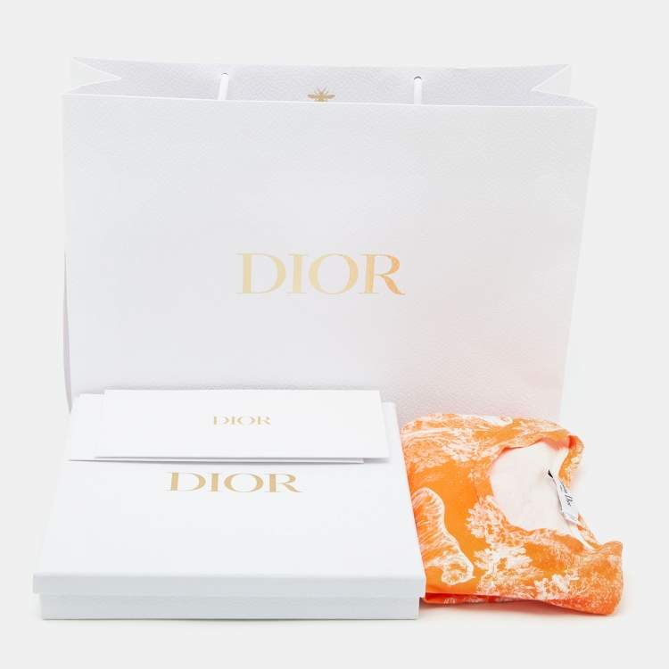 Pre Owned Dior Orange Dioriviera Printed Cotton Crewneck T-Shirt S