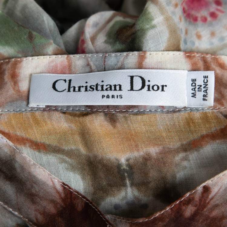 Pre Owned Christian Dior Multicolor Kaleidoscope Printed Cotton Maxi Dress M