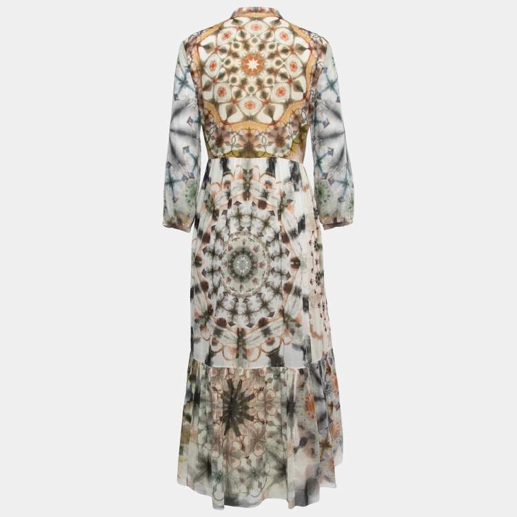 Pre Owned Christian Dior Multicolor Kaleidoscope Printed Cotton Maxi Dress M