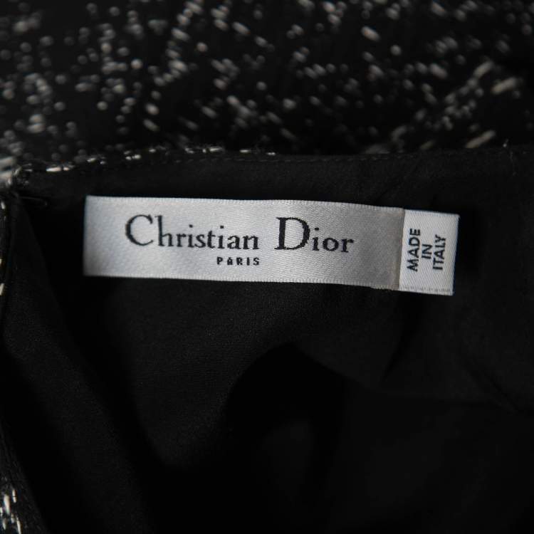 Pre Owned Dior Black Cotton Blend Sleeveless Asymmetric Short Dress S