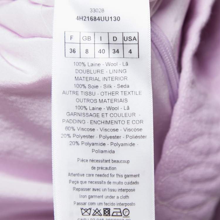Pre Owned Dior Blue/Purple Wool Sleeveless Layered Short Dress S