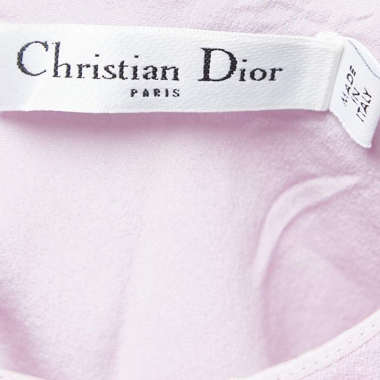 Pre Owned Dior Blue/Purple Wool Sleeveless Layered Short Dress S