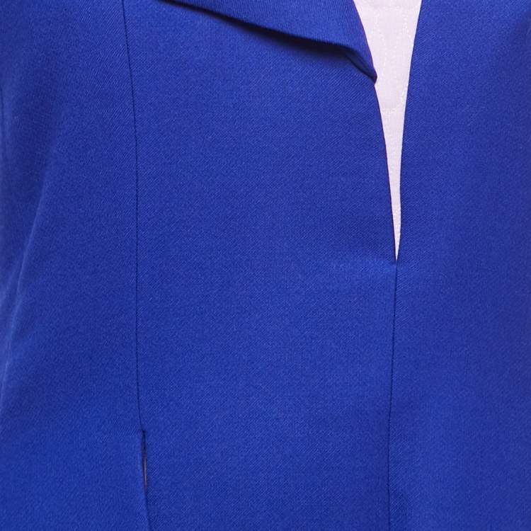 Pre Owned Dior Blue/Purple Wool Sleeveless Layered Short Dress S