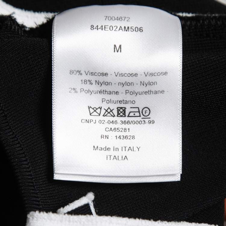 Pre Owned Dior Black Knit Logo Printed Strap Detail Bralette Top M