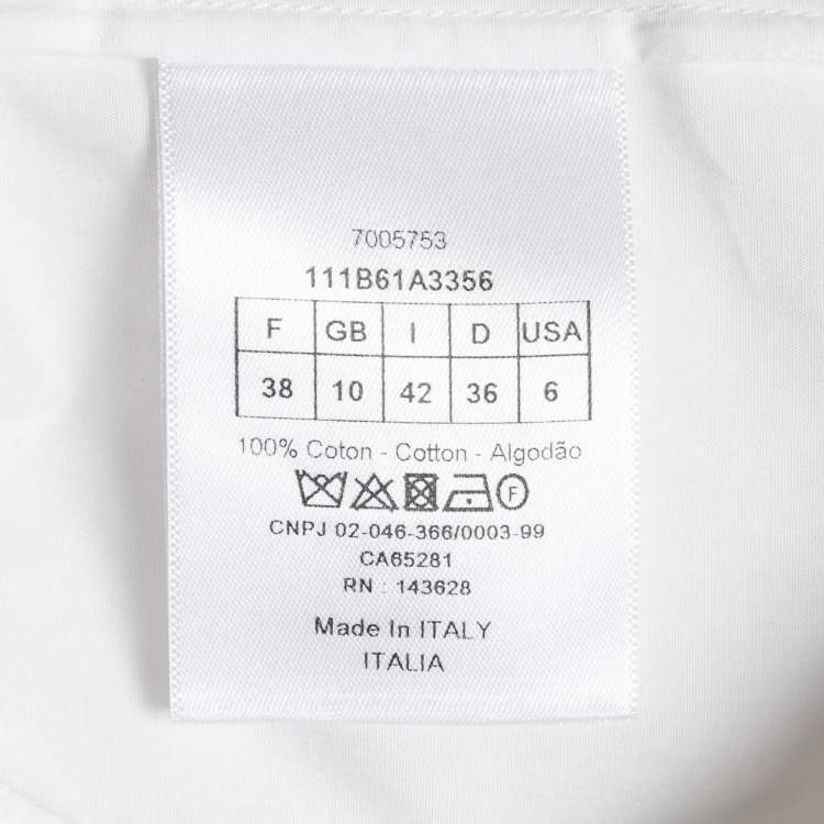 Pre Owned Christian Dior White Cotton Poplin Short Sleeve Shirt M