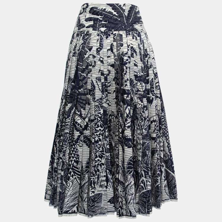 مملوكة مسبقًا Christian Dior Navy Blue Toile De Jouy Printed Cotton Maxi Skirt S