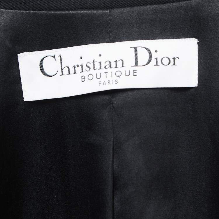 Pre Owned Christian Dior Boutique Black Wool Studded Strap Detail Blazer L