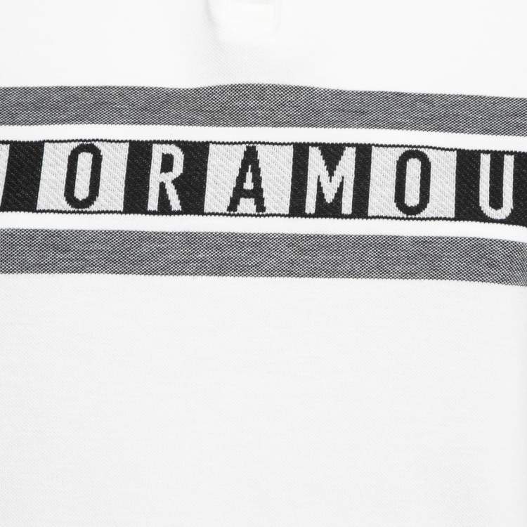 Pre Owned Dior White Logo Print Cotton Half Sleeve Polo T-Shirt S