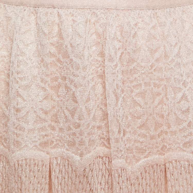 Pre Owned Dior Light Pink Knit Sleeveless Flared Short Dress S