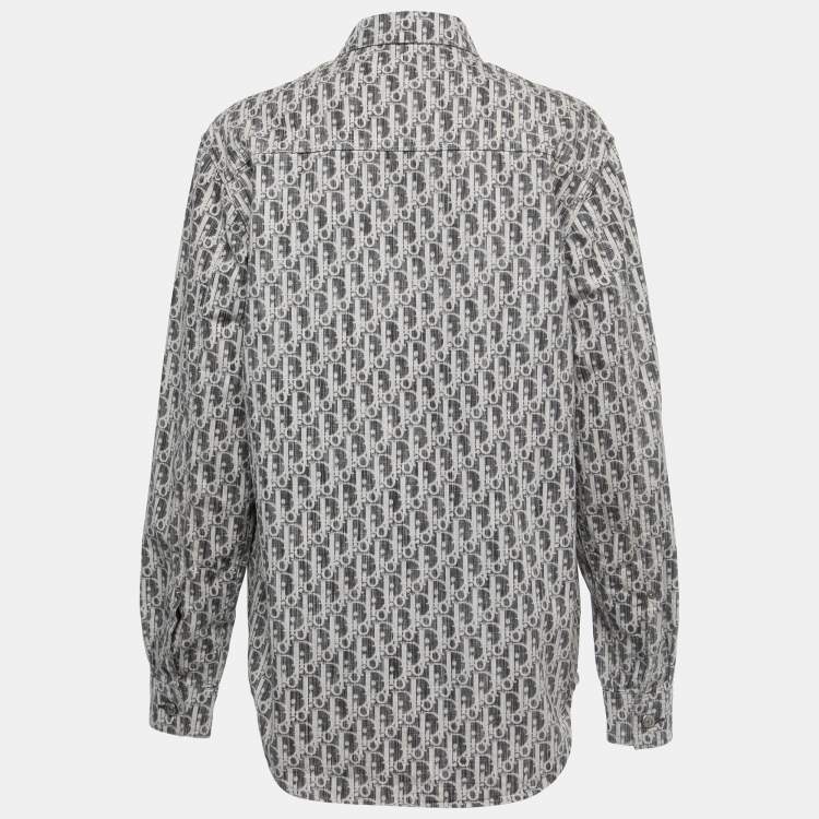 Dior Grey Oblique Cotton Button Front Full Sleeve Shirt S Dior | TLC