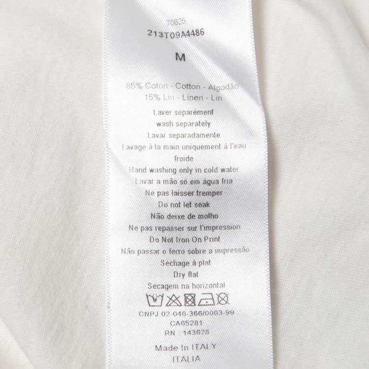مملوكة مسبقًا Dior White Cotton Around The World Stella T-Shirt M