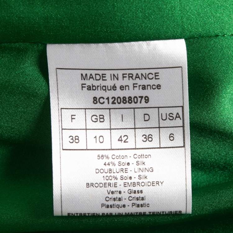 Pre Owned Christian Dior Green Embroidered Jacket M